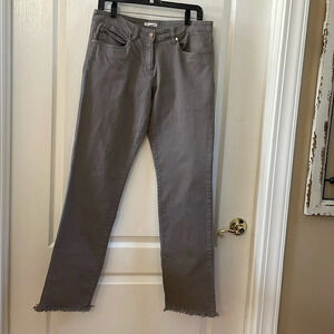 Eileen Fisher Rough Hem Gray Jeans Size Medium